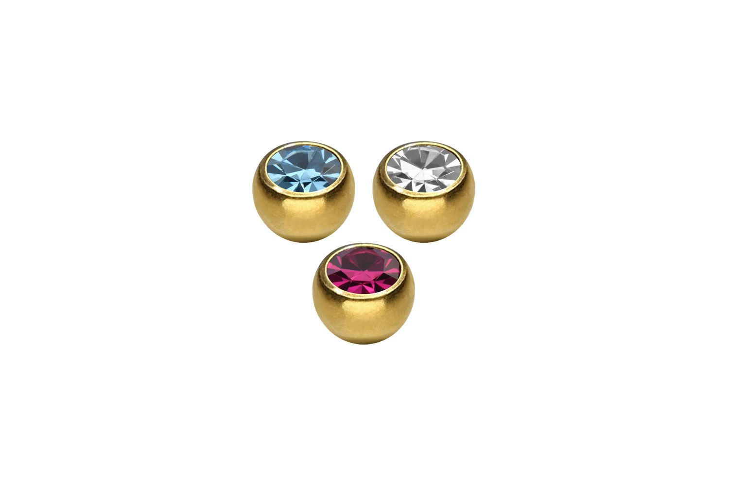 SET Chirurgenstahl Schraubkugel KRISTALL von Piercingline